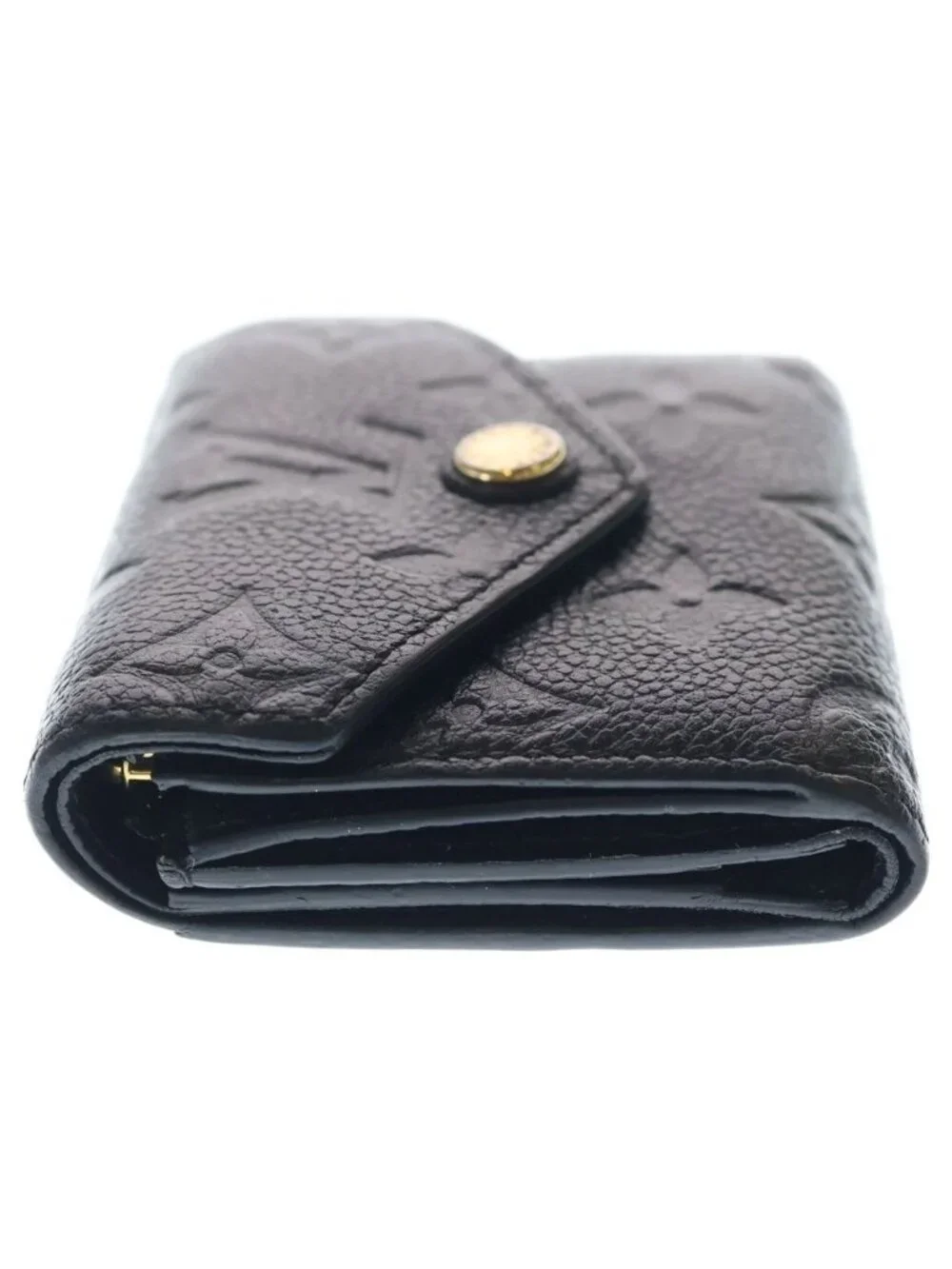 Louis Vuitton Empreinte Portefeuille Zoe Leather Wallet Trifold Gold Black